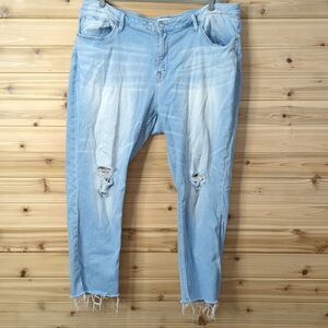 Vigoss Jeans Womens 24 Marley Skinny Distressed Light Wash